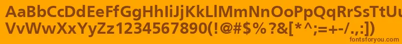 Ft44Bold-Schriftart – Braune Schriften auf orangefarbenem Hintergrund