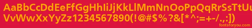 Czcionka Ft44Bold – pomarańczowe czcionki na czerwonym tle