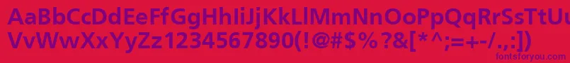 フォントFt44Bold – 赤い背景に紫のフォント