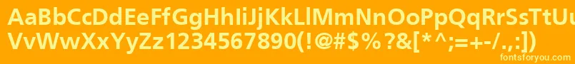 Czcionka Ft44Bold – żółte czcionki na pomarańczowym tle