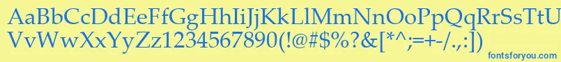 Шрифт PalatinoLinotype – синие шрифты на жёлтом фоне