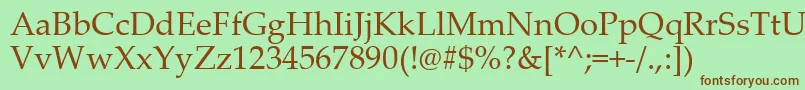 PalatinoLinotype Font – Brown Fonts on Green Background