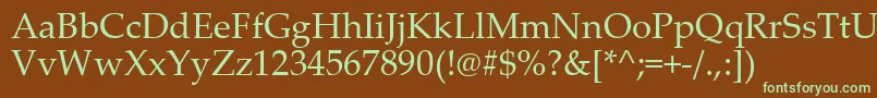 PalatinoLinotype Font – Green Fonts on Brown Background