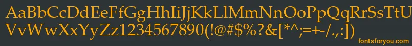 PalatinoLinotype Font – Orange Fonts on Black Background