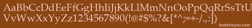PalatinoLinotype-Schriftart – Rosa Schriften auf braunem Hintergrund