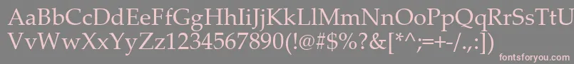 Weitere Informationen zur PalatinoLinotype-Schriftart PalatinoLinotype-Schriftart – Rosa Schriften auf grauem Hintergrund