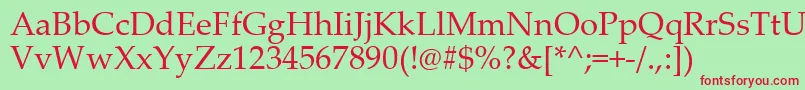 PalatinoLinotype Font – Red Fonts on Green Background