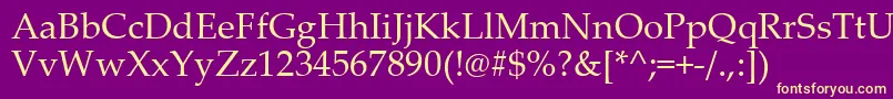 PalatinoLinotype Font – Yellow Fonts on Purple Background