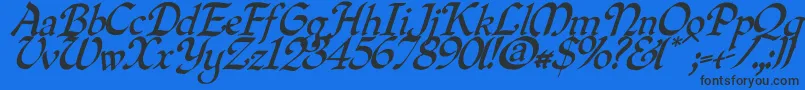 Quillo Font – Black Fonts on Blue Background