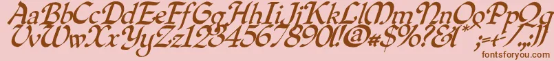 Quillo Font – Brown Fonts on Pink Background