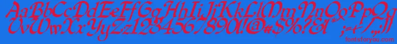 Quillo Font – Red Fonts on Blue Background