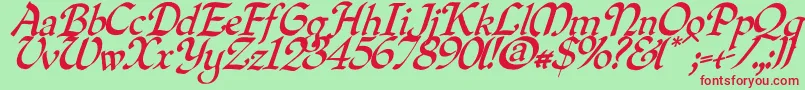 Quillo Font – Red Fonts on Green Background