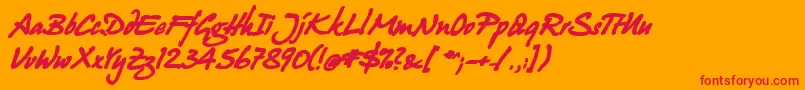 JuergenBoldKursiv Font – Red Fonts on Orange Background