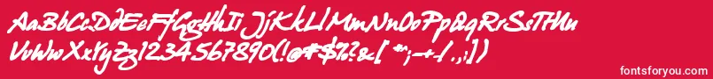 JuergenBoldKursiv Font – White Fonts on Red Background