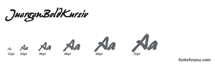 Размеры шрифта JuergenBoldKursiv