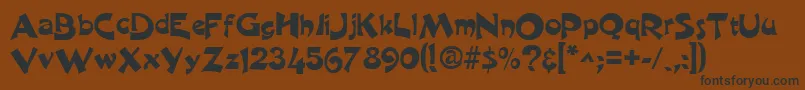 Weitere Informationen zur HarquilRegular-Schriftart HarquilRegular-Schriftart – Schwarze Schriften auf braunem Hintergrund