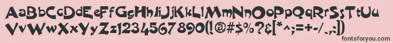Weitere Informationen zur HarquilRegular-Schriftart HarquilRegular-Schriftart – Schwarze Schriften auf rosa Hintergrund