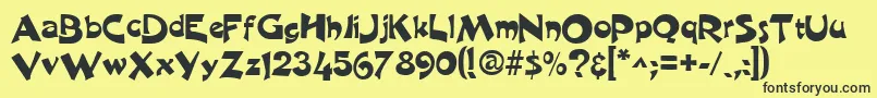 HarquilRegular Font – Black Fonts on Yellow Background