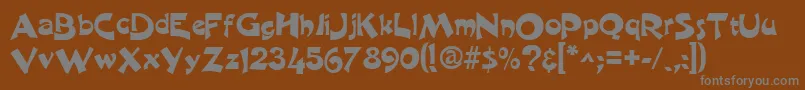 フォントHarquilRegular – 茶色の背景に灰色の文字