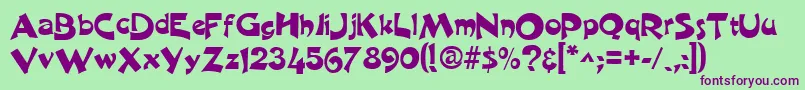 HarquilRegular Font – Purple Fonts on Green Background