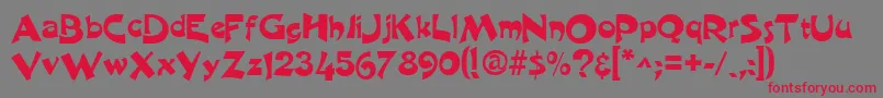 HarquilRegular-Schriftart – Rote Schriften auf grauem Hintergrund