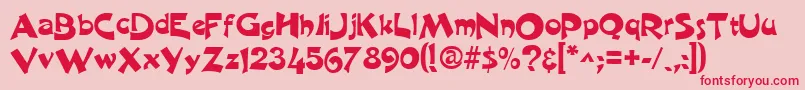 HarquilRegular Font – Red Fonts on Pink Background