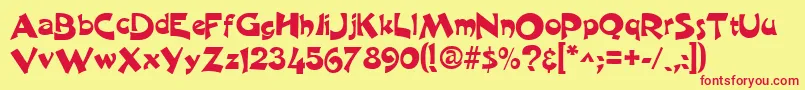 HarquilRegular Font – Red Fonts on Yellow Background