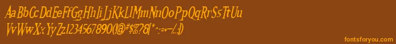 Kalli-Schriftart – Orangefarbene Schriften auf braunem Hintergrund