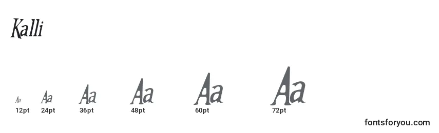 Kalli Font Sizes