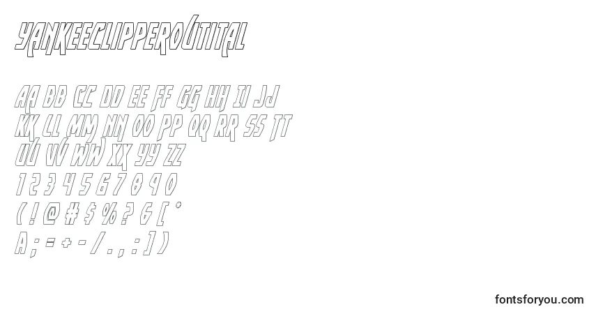 Шрифт Yankeeclipperoutital – алфавит, цифры, специальные символы