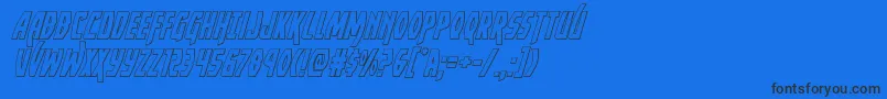 Шрифт Yankeeclipperoutital – чёрные шрифты на синем фоне
