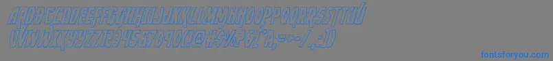 Yankeeclipperoutital Font – Blue Fonts on Gray Background