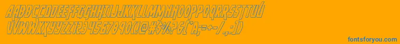 Yankeeclipperoutital Font – Blue Fonts on Orange Background