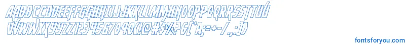 Yankeeclipperoutital-Schriftart – Blaue Schriften auf weißem Hintergrund
