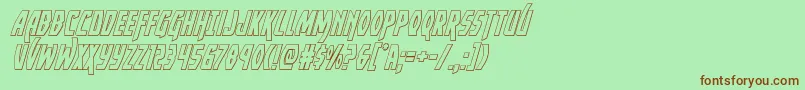 フォントYankeeclipperoutital – 緑の背景に茶色のフォント