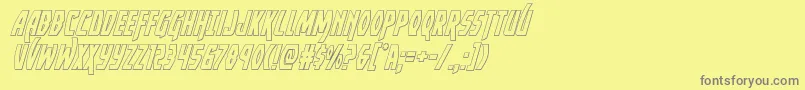 Yankeeclipperoutital-fontti – harmaat kirjasimet keltaisella taustalla