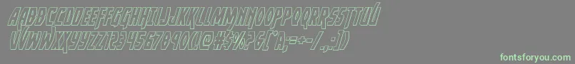 フォントYankeeclipperoutital – 灰色の背景に緑のフォント