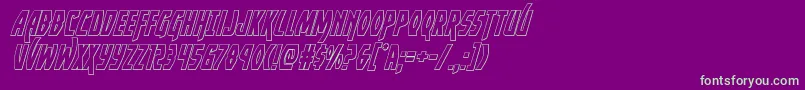 Шрифт Yankeeclipperoutital – зелёные шрифты на фиолетовом фоне