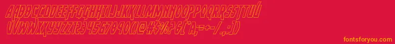 フォントYankeeclipperoutital – 赤い背景にオレンジの文字