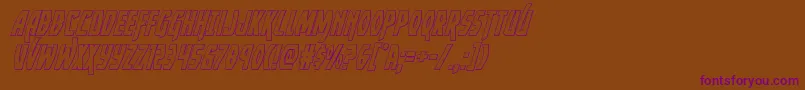 Yankeeclipperoutital-fontti – violetit fontit ruskealla taustalla