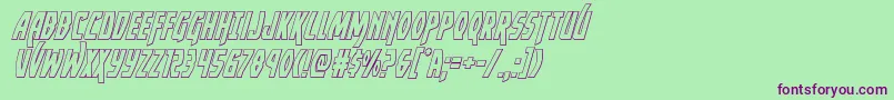 Шрифт Yankeeclipperoutital – фиолетовые шрифты на зелёном фоне