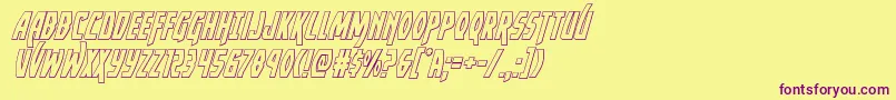 Шрифт Yankeeclipperoutital – фиолетовые шрифты на жёлтом фоне