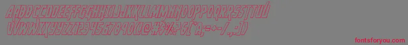 Yankeeclipperoutital Font – Red Fonts on Gray Background