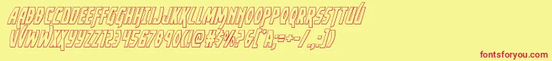 フォントYankeeclipperoutital – 赤い文字の黄色い背景