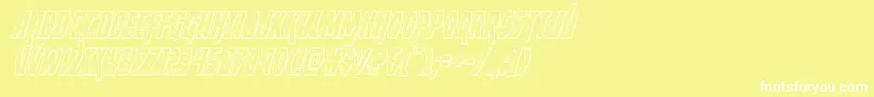 Шрифт Yankeeclipperoutital – белые шрифты на жёлтом фоне
