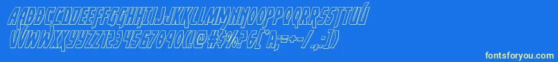 Шрифт Yankeeclipperoutital – жёлтые шрифты на синем фоне