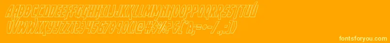 Yankeeclipperoutital Font – Yellow Fonts on Orange Background