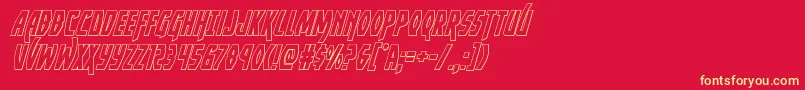 Yankeeclipperoutital Font – Yellow Fonts on Red Background