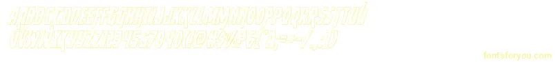 Czcionka Yankeeclipperoutital – żółte czcionki na białym tle