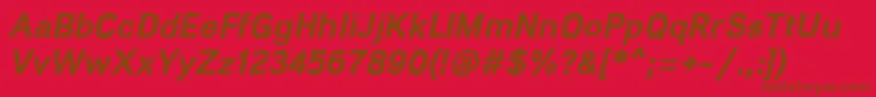 Lunchtype21BoldItalic Font – Brown Fonts on Red Background